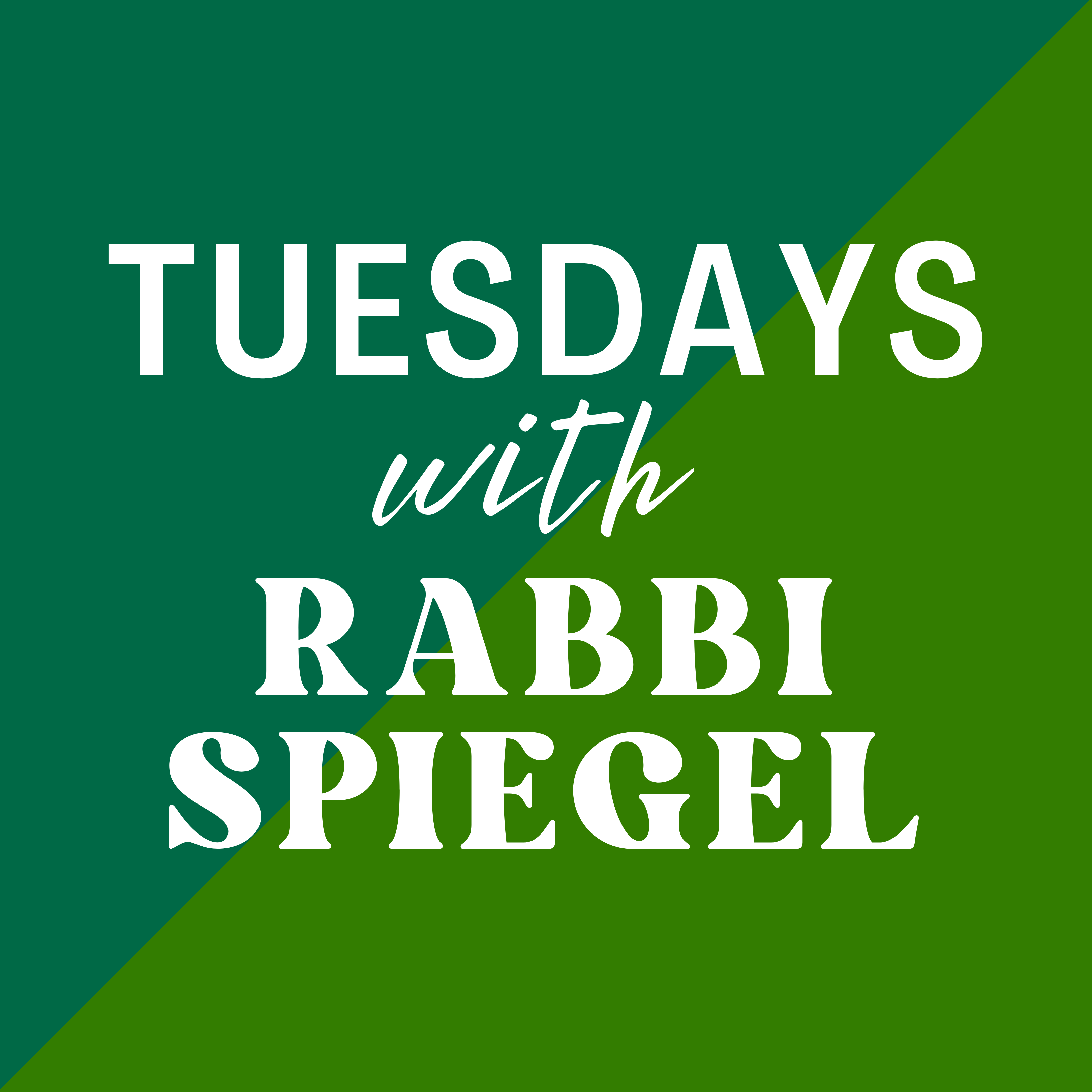 Tuesdays with Rabbi Spiegel