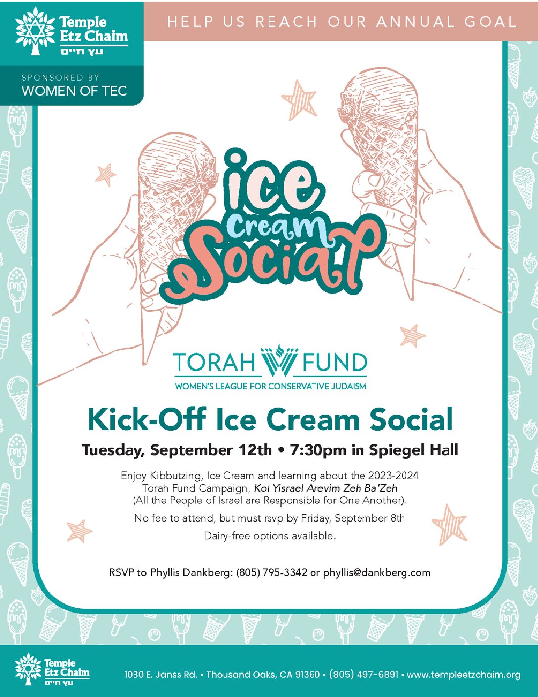 WOTEC Presents: Torah Fund Kick-off Ice Cream Social