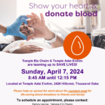 Spring Blood Drive At Temple Adat Elohim