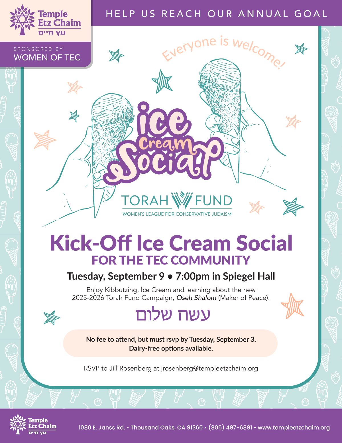 WOTEC Torah Fund Ice Cream Social