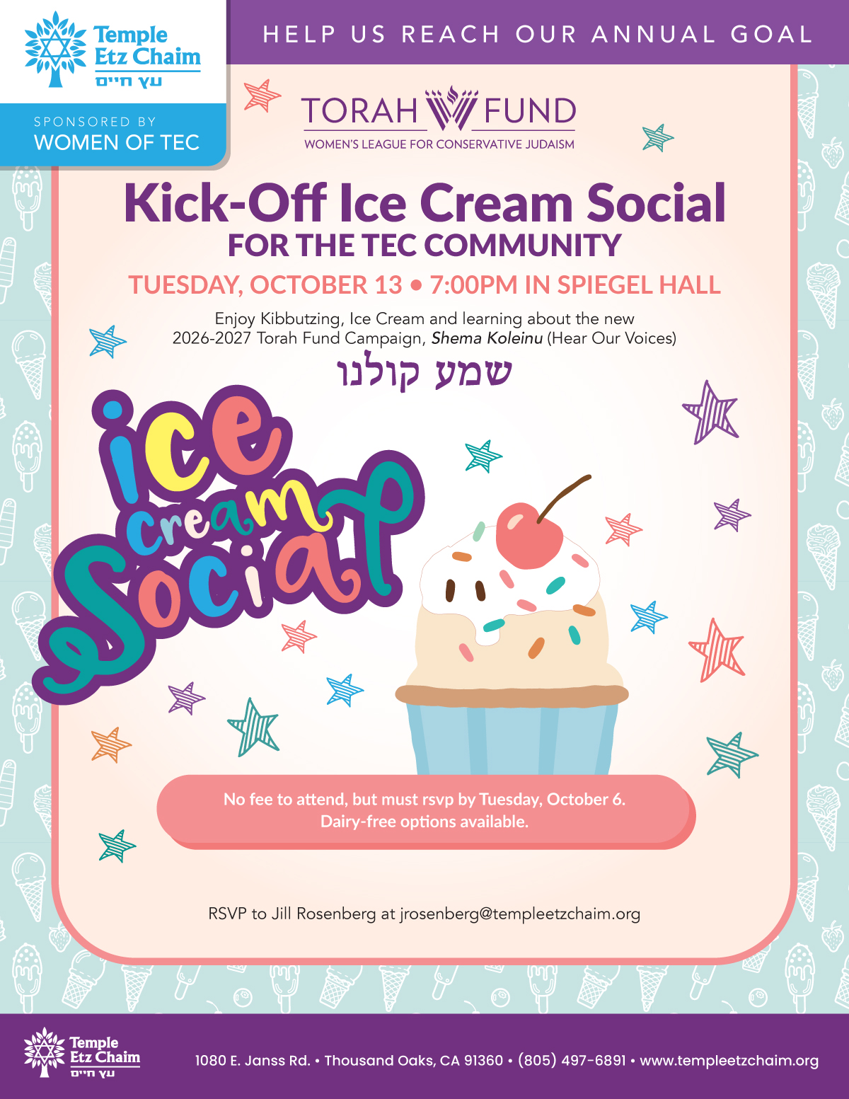 WOTEC Torah Fund Kick off and Ice Cream Social